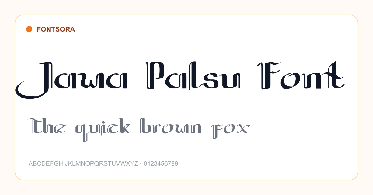 Jawa Palsu Font font preview
