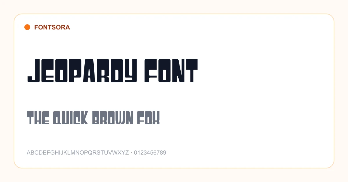 Jeopardy Font font preview