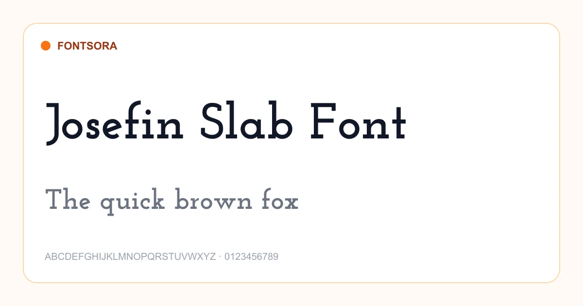 Josefin Slab Font font preview