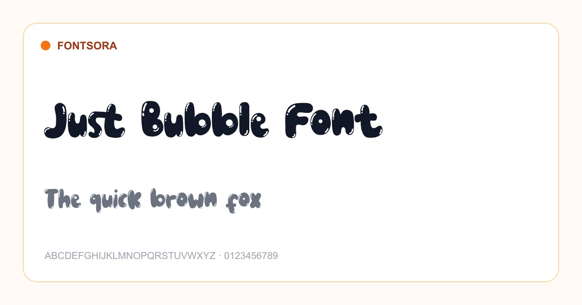 Just Bubble Font font preview