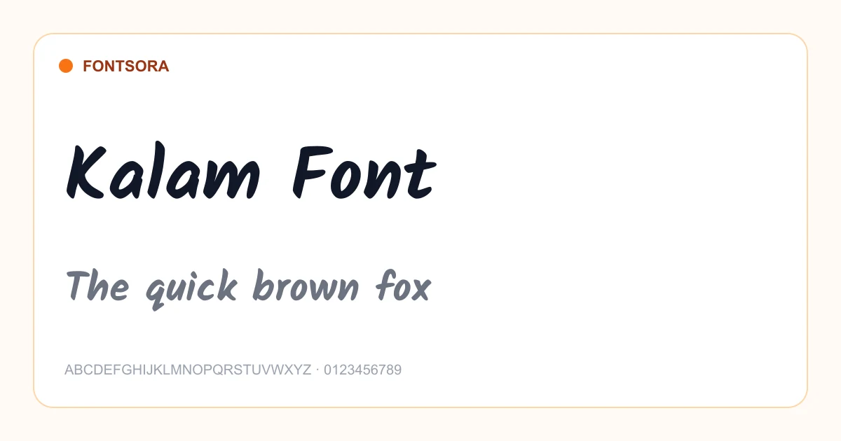 Kalam Font font preview