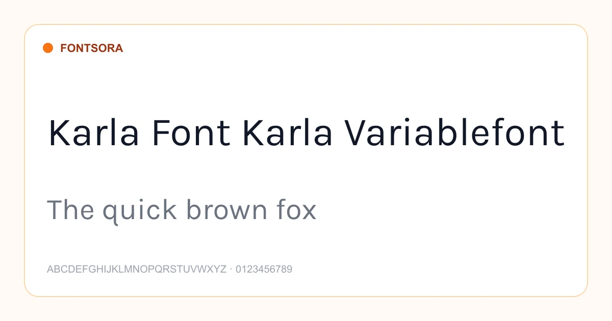Karla Font Karla Variablefont font preview