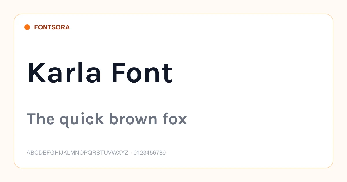 Karla Font font preview