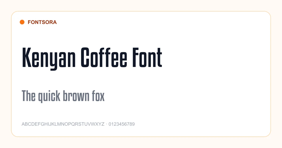 Kenyan Coffee Font font preview