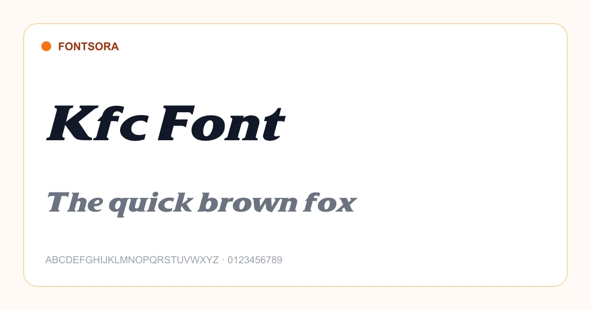 Kfc Font font preview