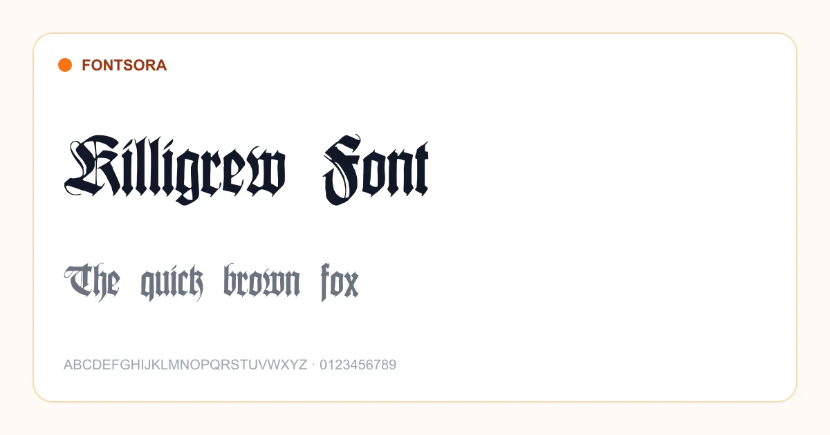 Killigrew Font font preview