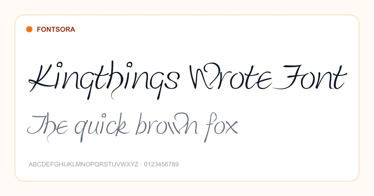 Kingthings Wrote Font font preview