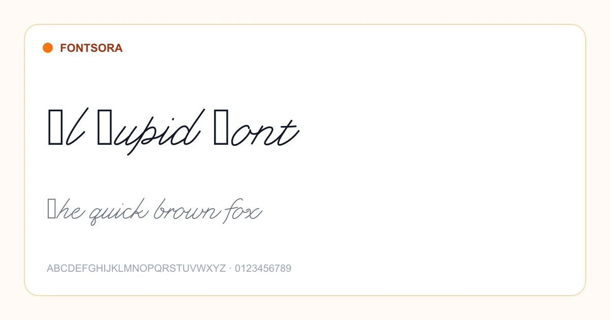 Kl Cupid Font font preview
