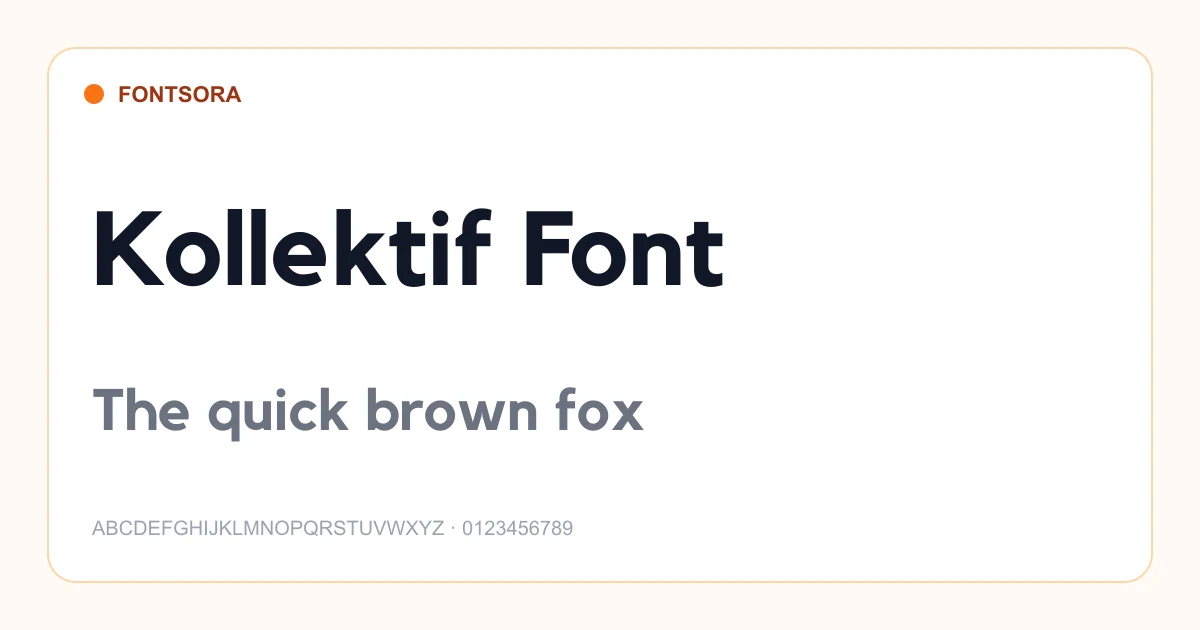 Kollektif Font font preview