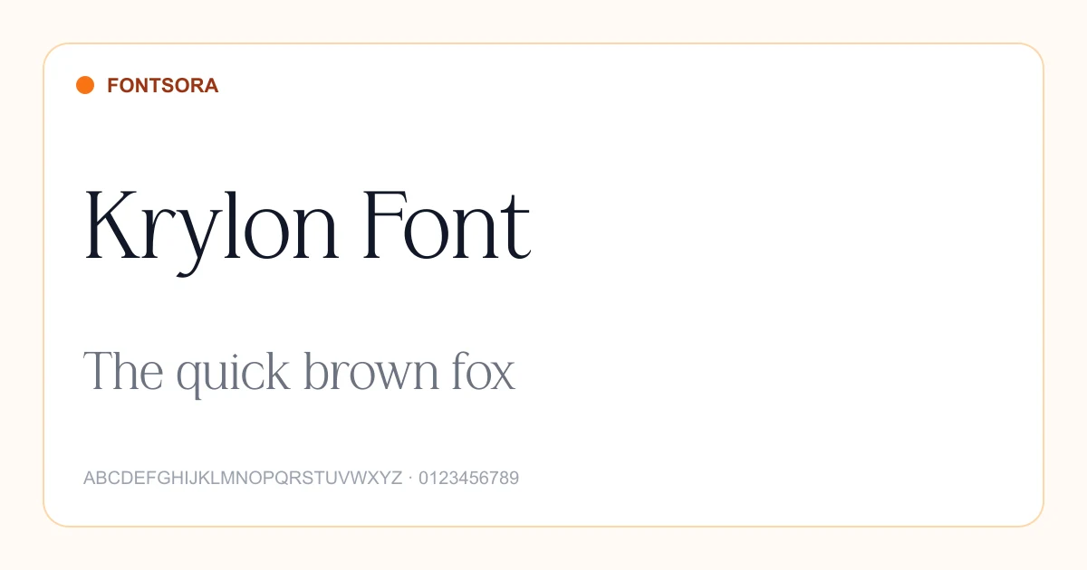 Krylon Font font preview