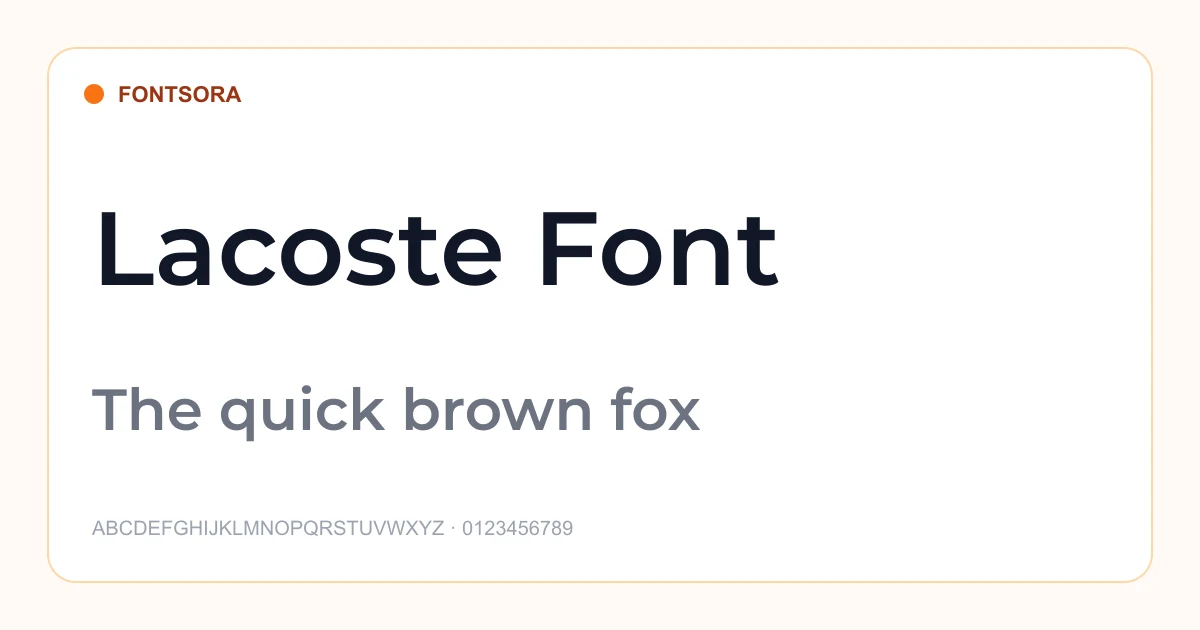 Lacoste Font font preview