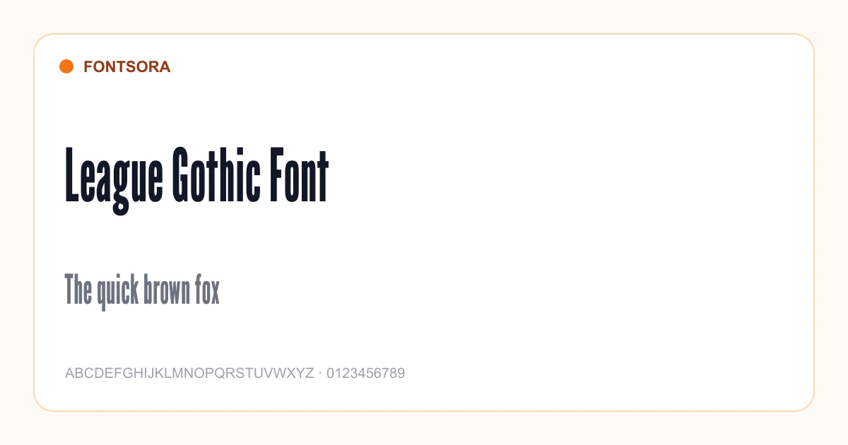 League Gothic Font font preview