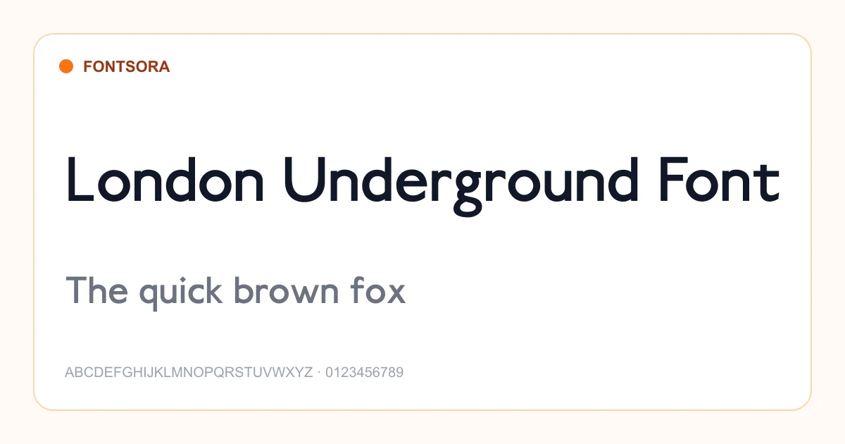 London Underground Font font preview