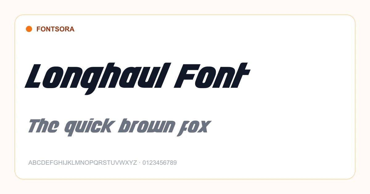 Longhaul Font font preview