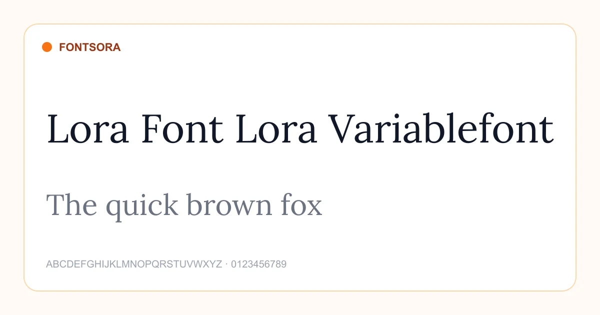 Lora Font Lora Variablefont font preview