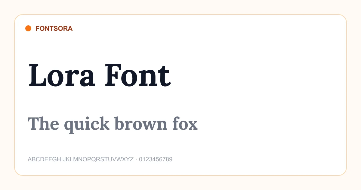 Lora Font font preview