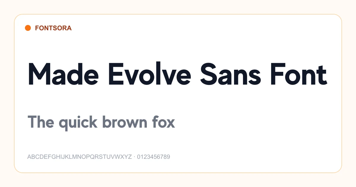 Made Evolve Sans Font font preview