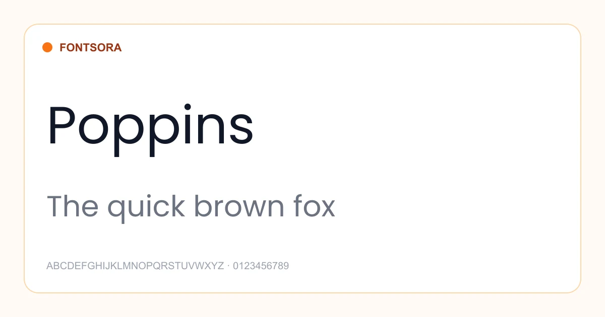 Poppins font preview