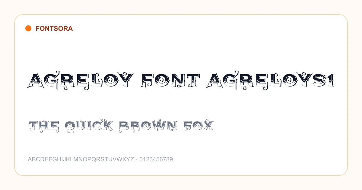 Agreloy Font Agreloys1 font preview