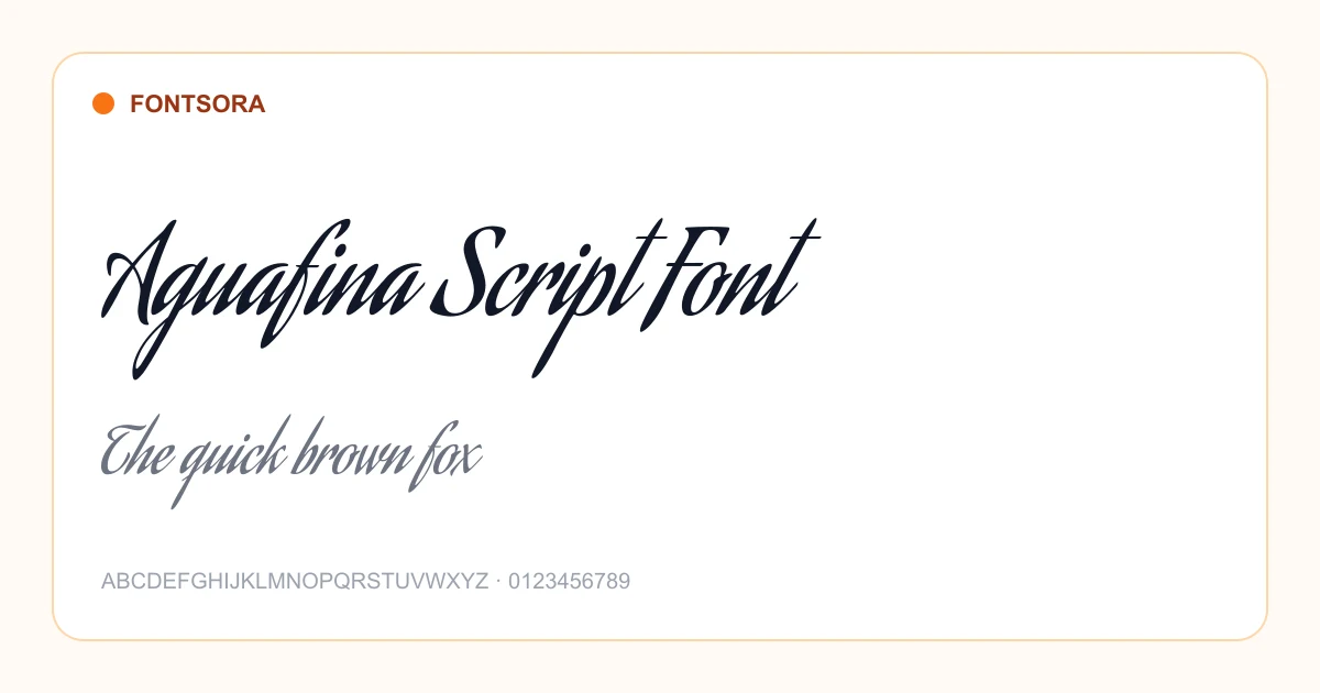 Aguafina Script Font font preview