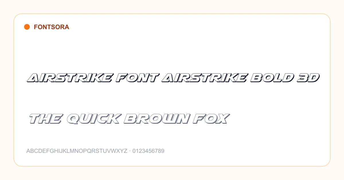 Airstrike Font Airstrike Bold 3d font preview