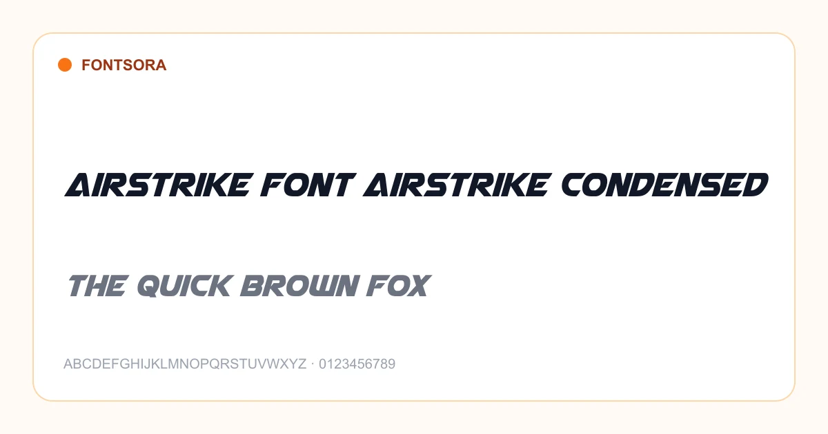 Airstrike Font Airstrike Condensed font preview