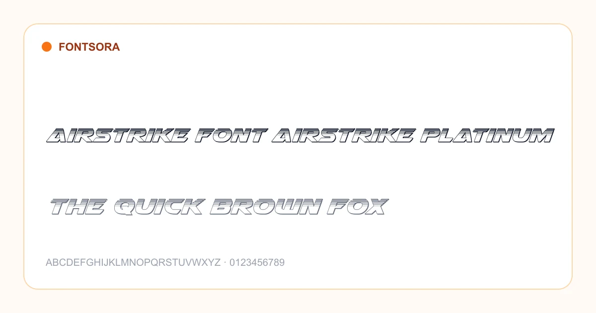 Airstrike Font Airstrike Platinum font preview