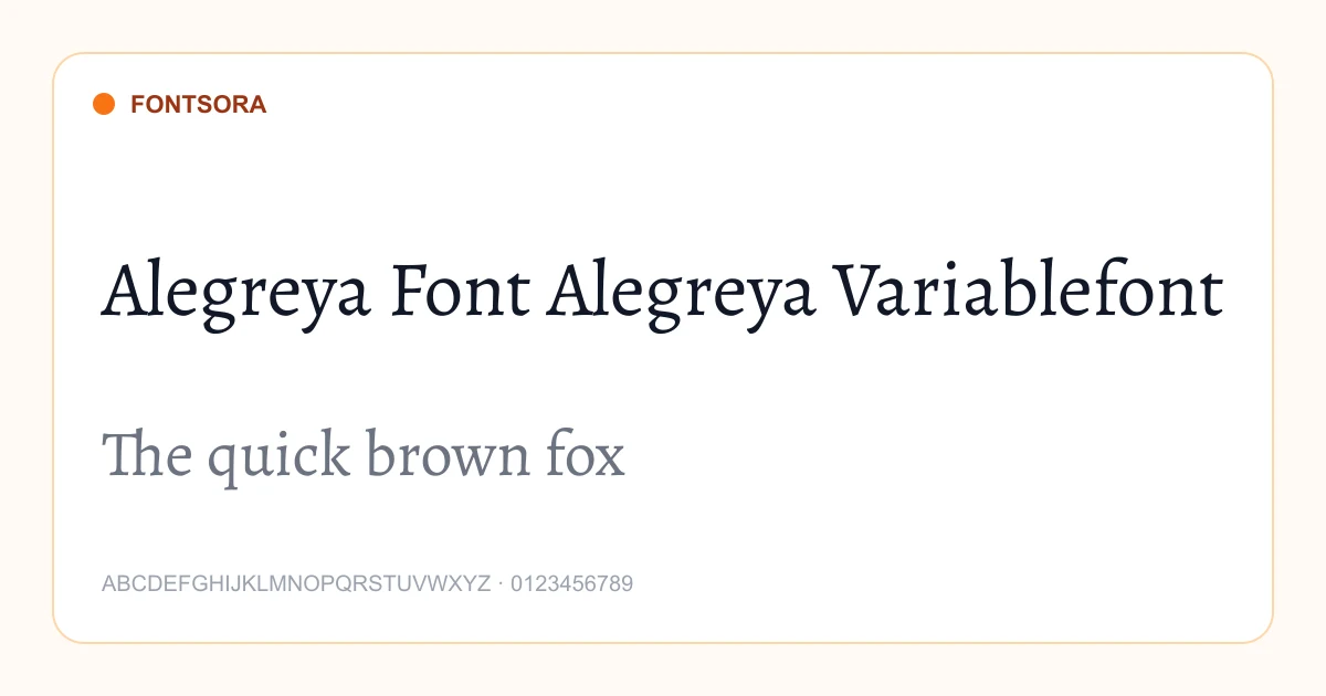 Alegreya Font Alegreya Variablefont font preview