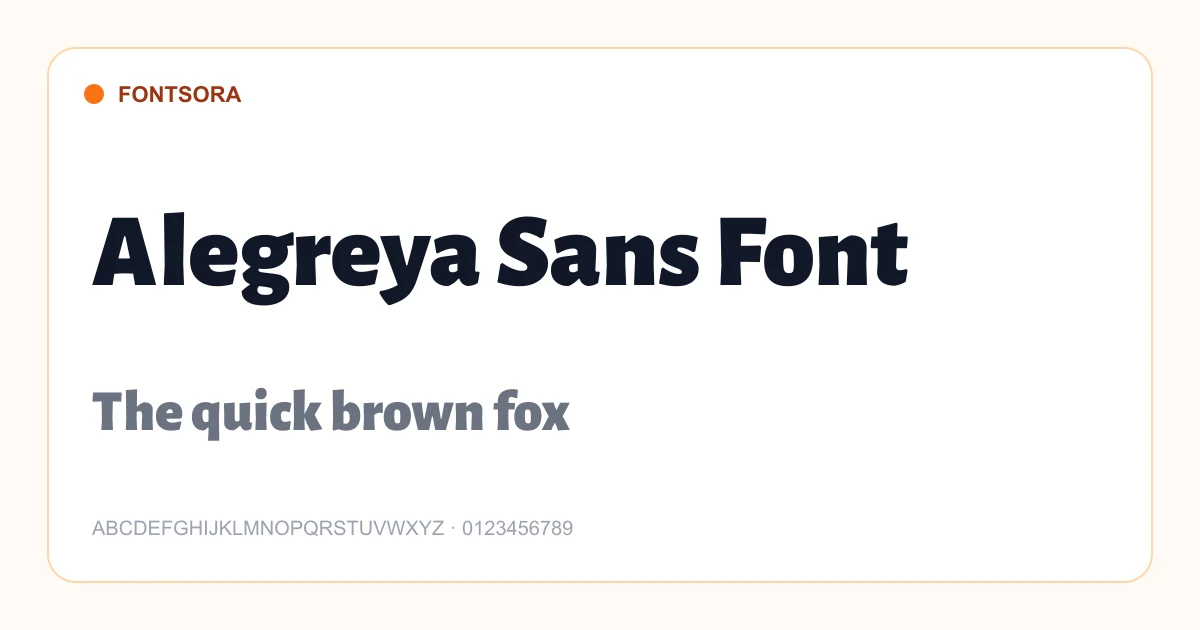 Alegreya Sans Font font preview
