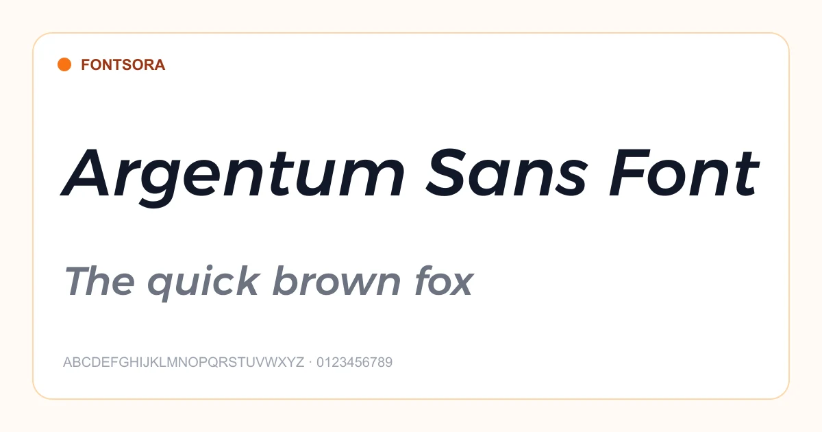 Argentum Sans Font font preview