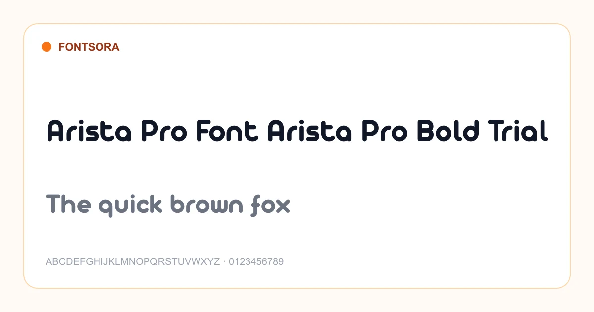 Arista Pro Font Arista Pro Bold Trial font preview