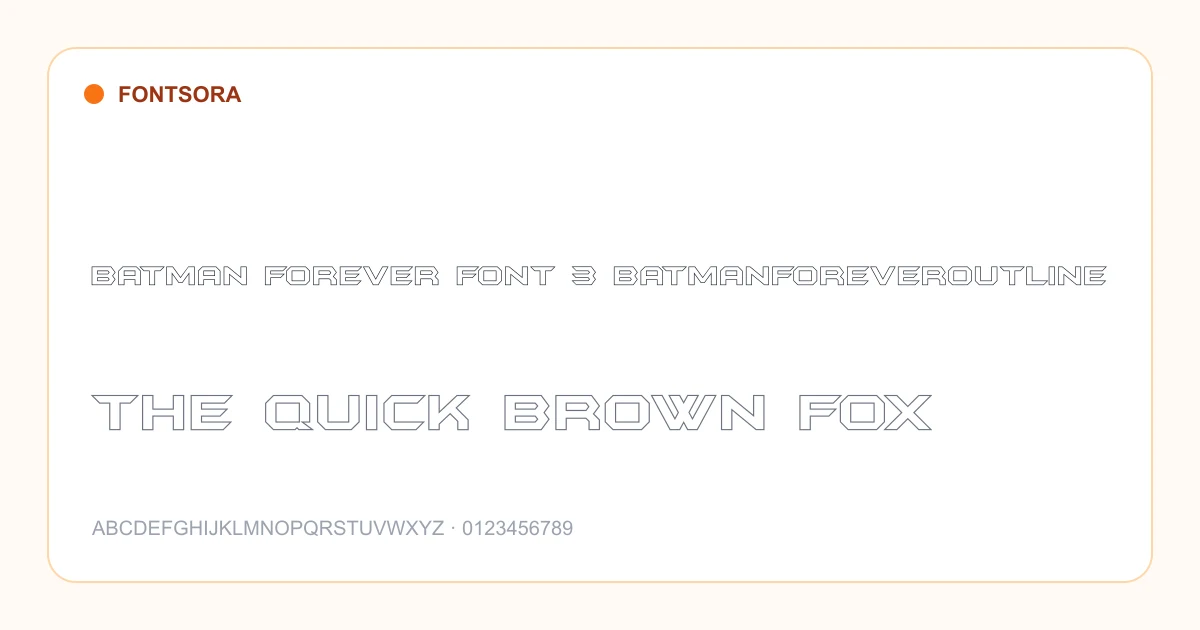 Batman Forever Font 3 Batmanforeveroutline font preview