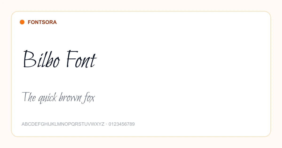 Bilbo Font font preview