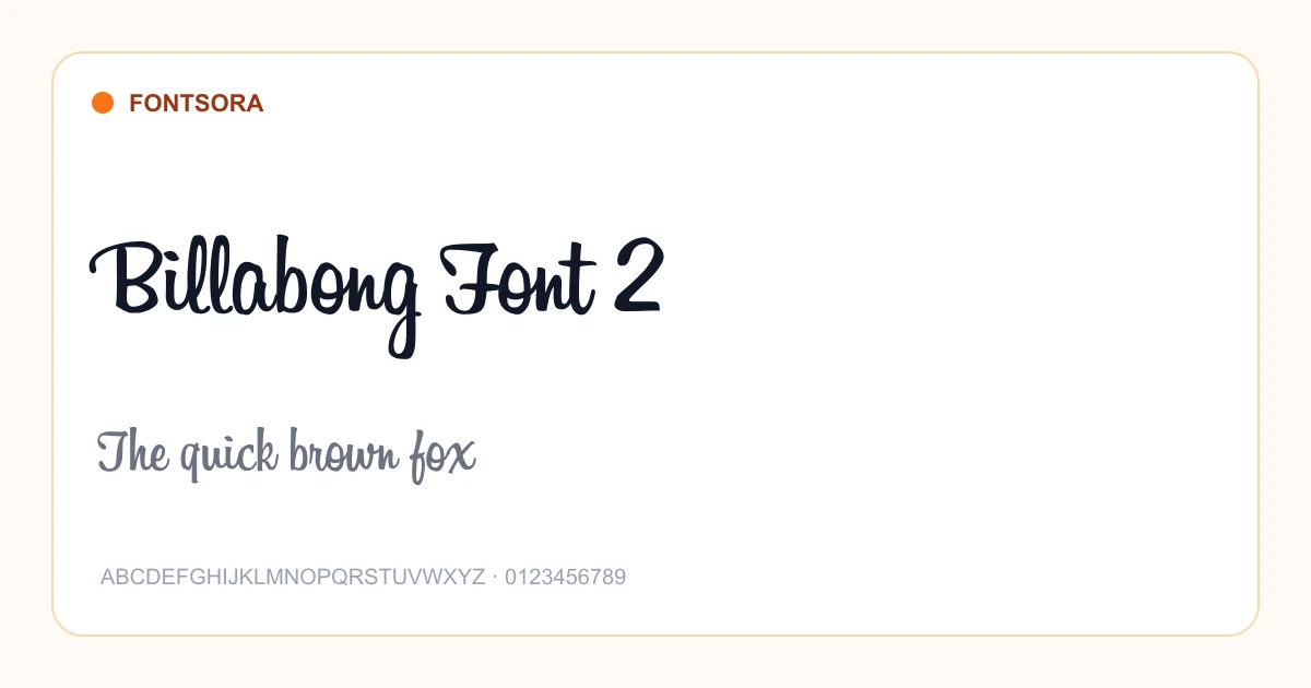 Billabong Font 2 font preview