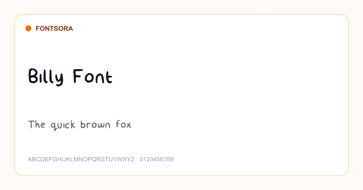 Billy Font font preview
