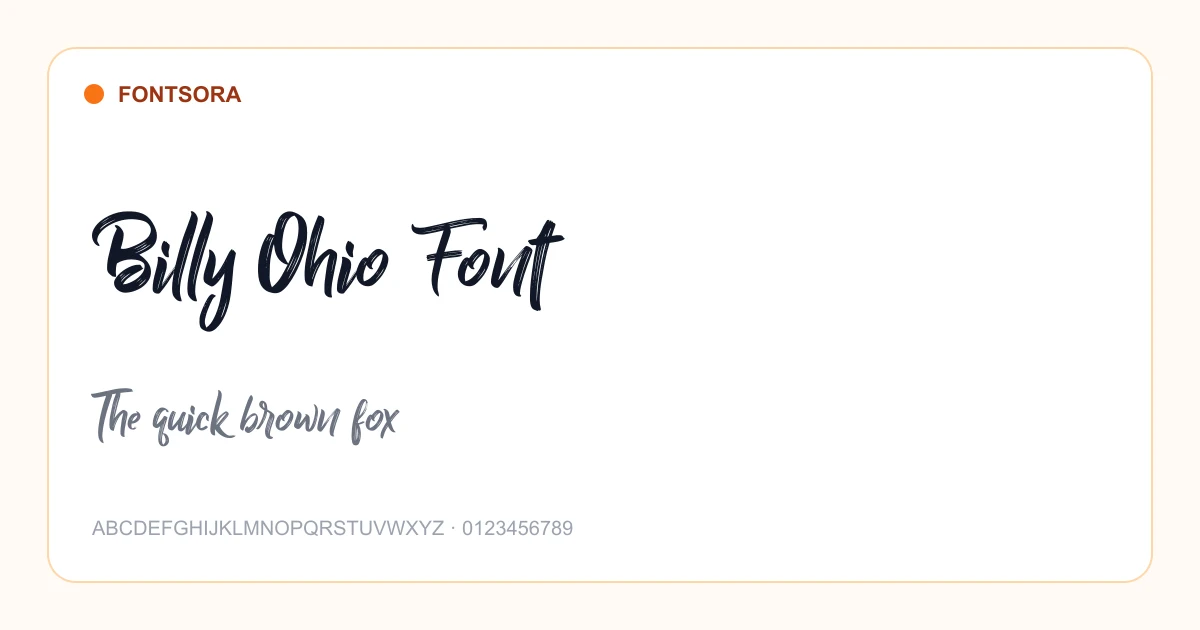 Billy Ohio Font font preview