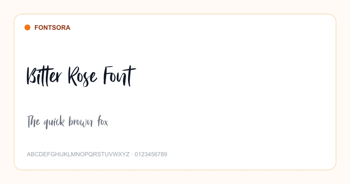 Bitter Rose Font font preview