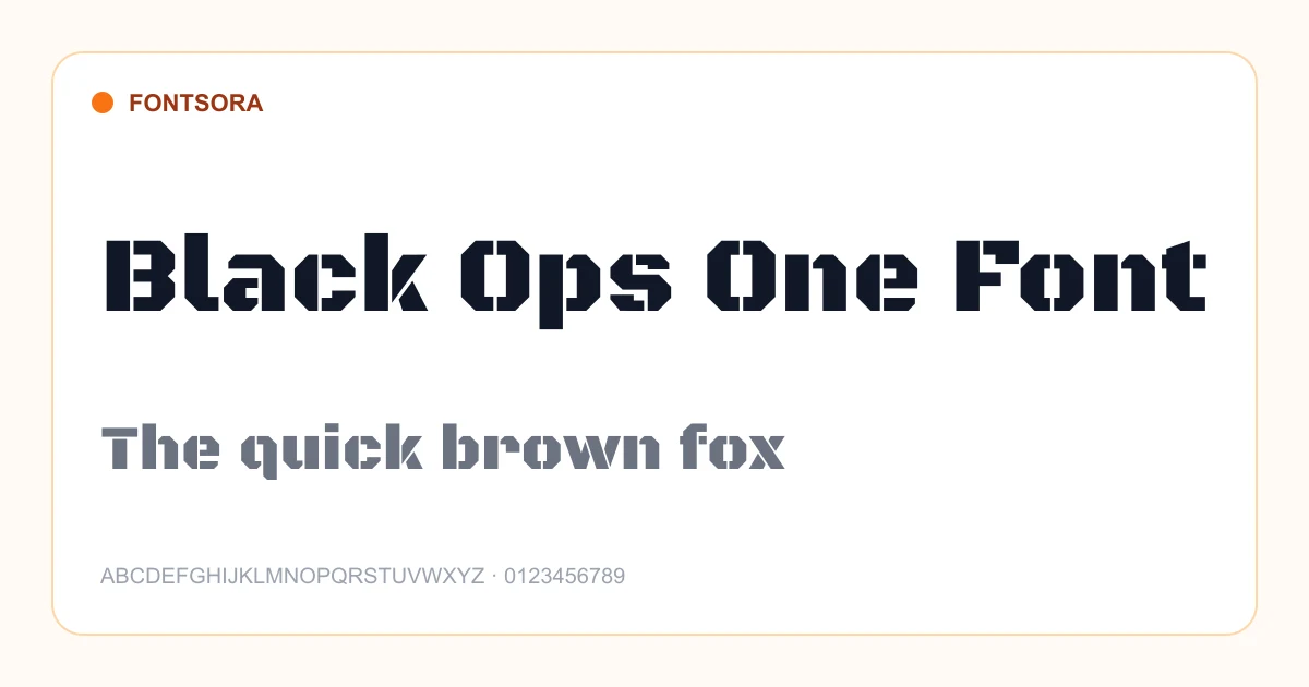 Black Ops One Font font preview