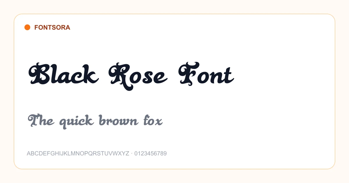 Black Rose Font font preview