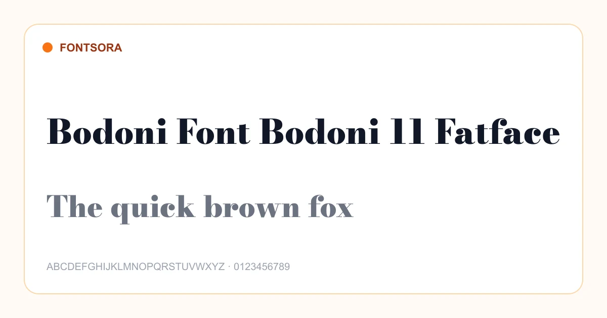 Bodoni Font Bodoni 11 Fatface font preview
