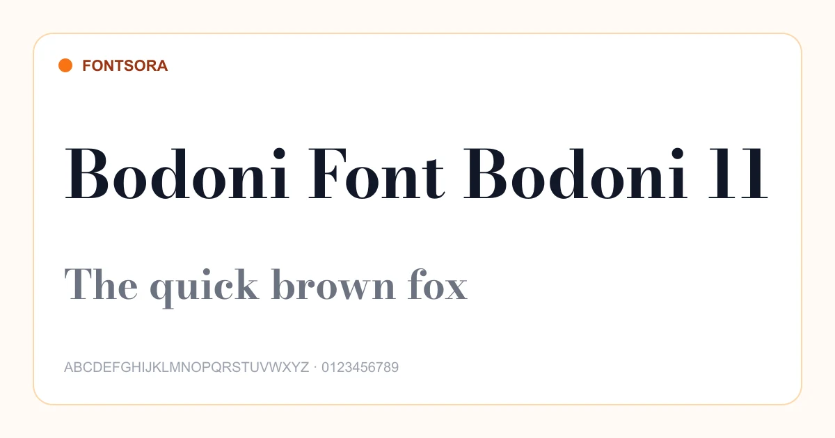 Bodoni Font Bodoni 11 font preview