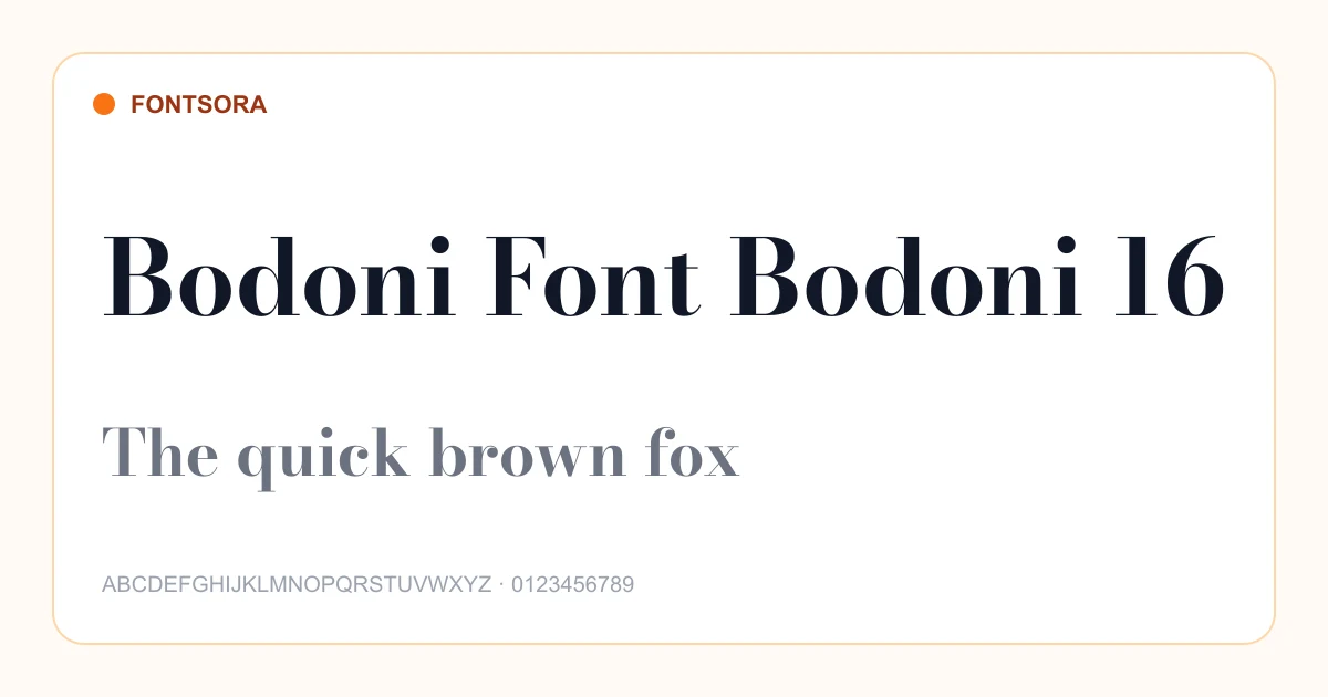 Bodoni Font Bodoni 16 font preview