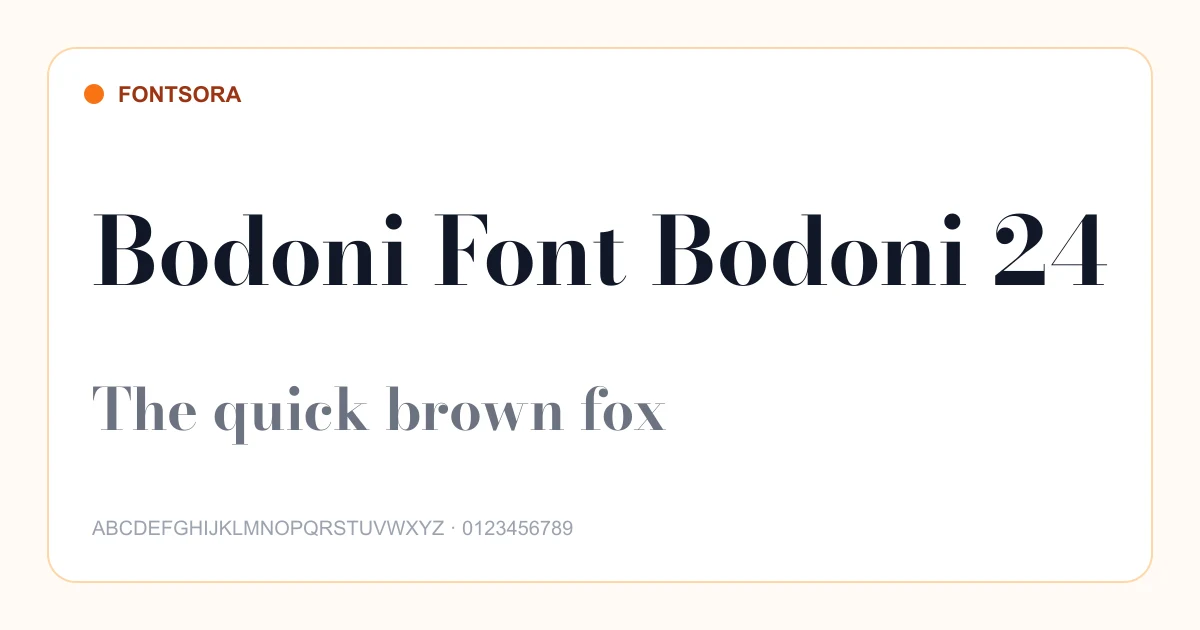 Bodoni Font Bodoni 24 font preview