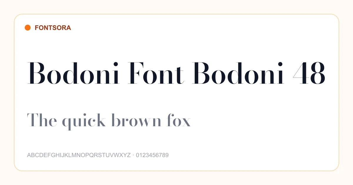 Bodoni Font Bodoni 48 font preview
