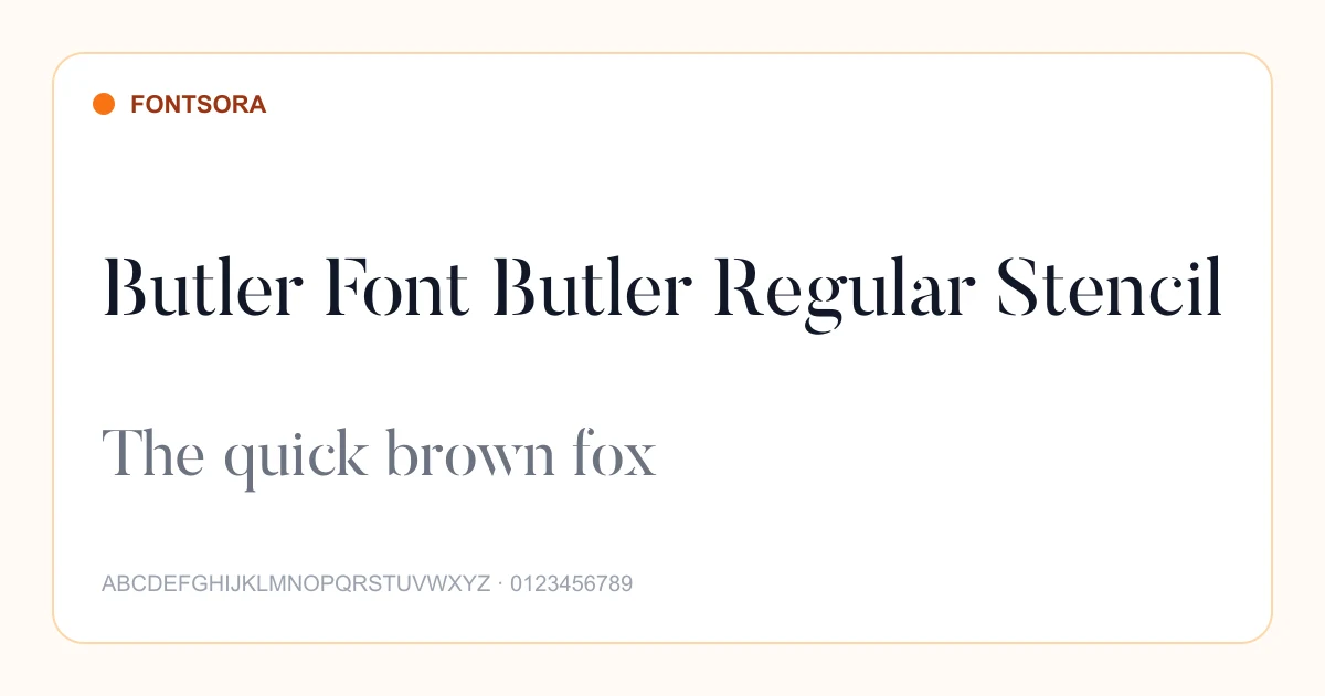 Butler Font Butler Regular Stencil font preview