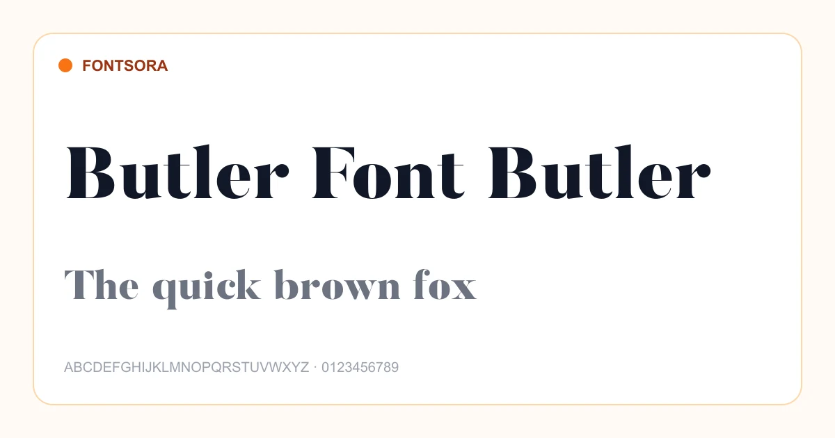 Butler Font Butler font preview