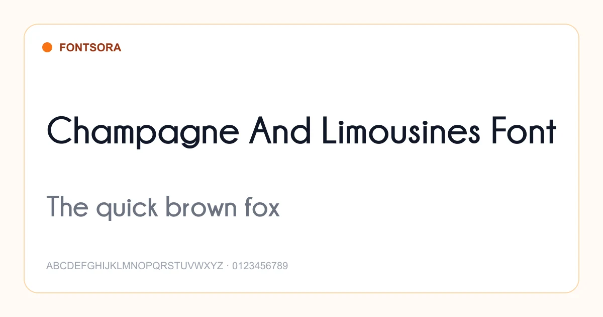 Champagne And Limousines Font font preview