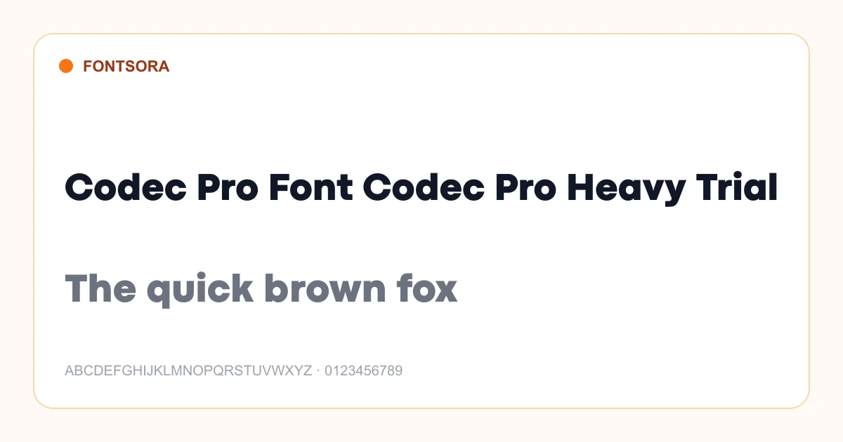 Codec Pro Font Codec Pro Heavy Trial font preview