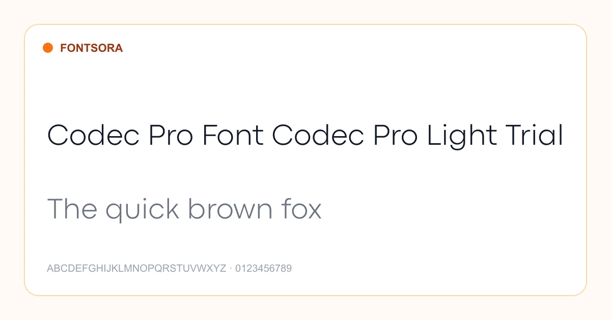 Codec Pro Font Codec Pro Light Trial font preview
