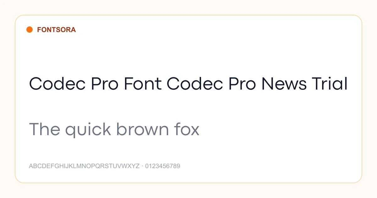 Codec Pro Font Codec Pro News Trial font preview